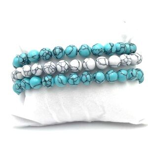 COPY - Aura Vita Turquoise and Howlite 3 Bracelet Set Adjustable with gift box